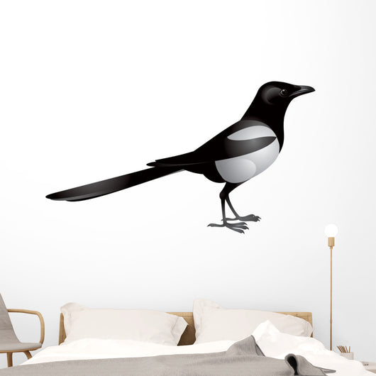 Magpie Bird Realistic Vector Wall Decal