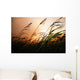 Grass Blowing Wind Sunset Wall Decal