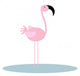 Simply Flamingo Cartoon Wall Decal