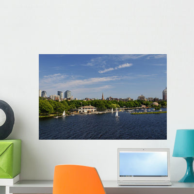 Summertime Boston Wall Decal shown on a wall