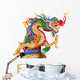 Chinese Dragon White Wall Decal