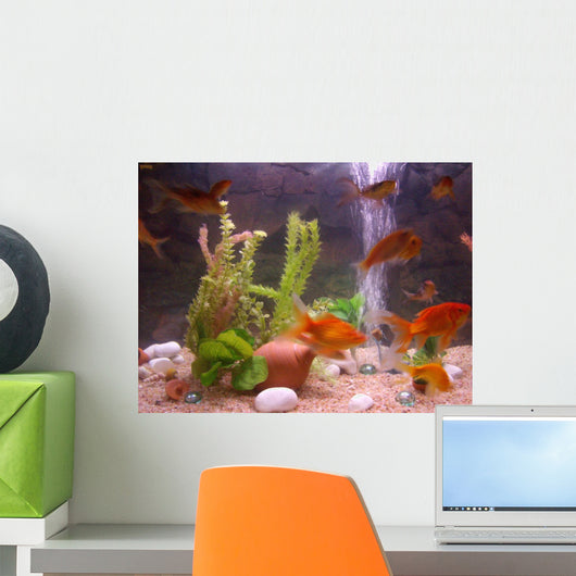 Gold Fish in a Tank Wall Decal