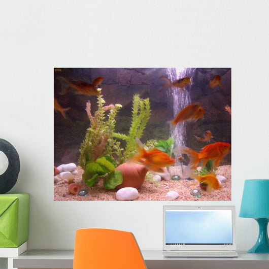 Gold Fish in a Tank Wall Decal