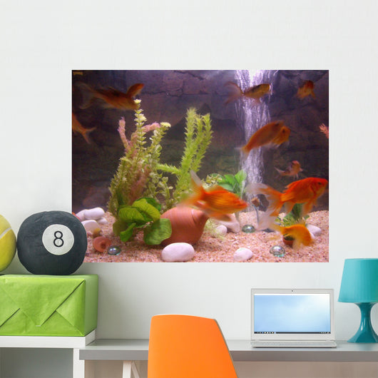 Gold Fish in a Tank Wall Decal