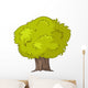 Bushy Green Tree Illustration Wall Decal