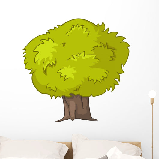 Bushy Green Tree Illustration Wall Decal