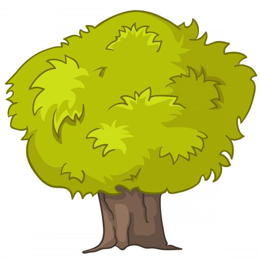 Bushy Green Tree Illustration Wall Decal