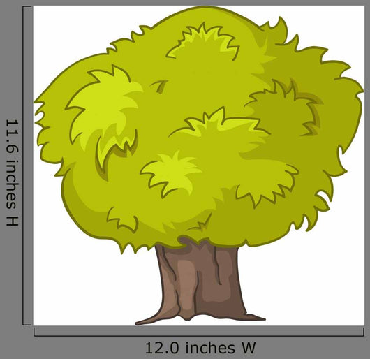 Bushy Green Tree Illustration Wall Decal
