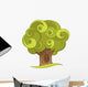 Green Swirl Tree Illustration Wall Decal