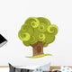 Green Swirl Tree Illustration Wall Decal