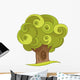 Green Swirl Tree Illustration Wall Decal