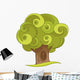 Green Swirl Tree Illustration Wall Decal