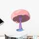 Pink Cap Tree Illustration Wall Decal