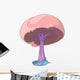 Pink Cap Tree Illustration Wall Decal