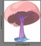 Pink Cap Tree Illustration Wall Decal