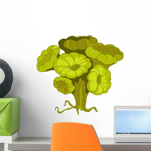 Cartoon Green Flower Alga Wall Decal