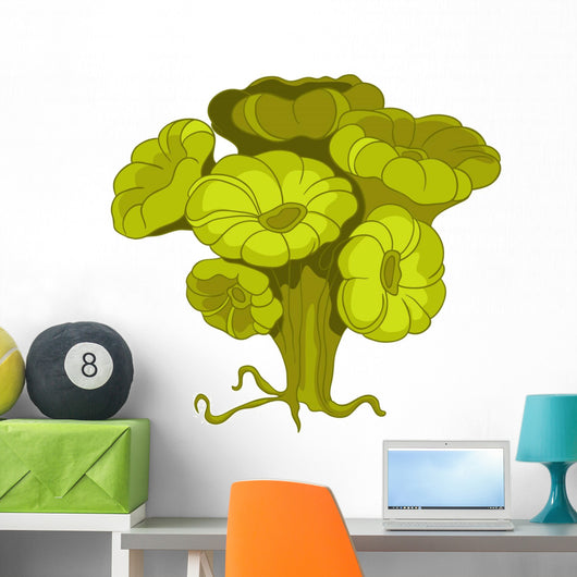 Cartoon Green Flower Alga Wall Decal