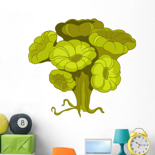 Cartoon Green Flower Alga Wall Decal