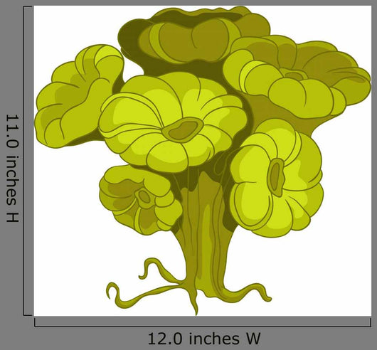 Cartoon Green Flower Alga Wall Decal