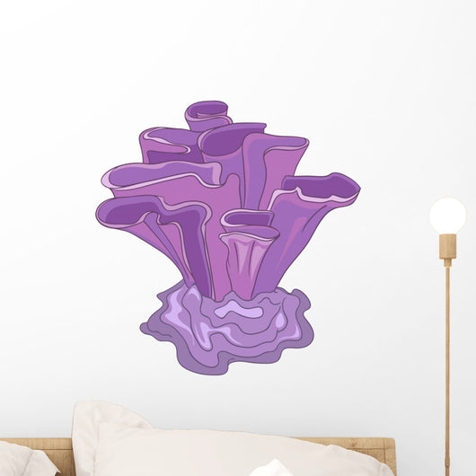 Cartoon Purple Ridge Alga Wall Decal