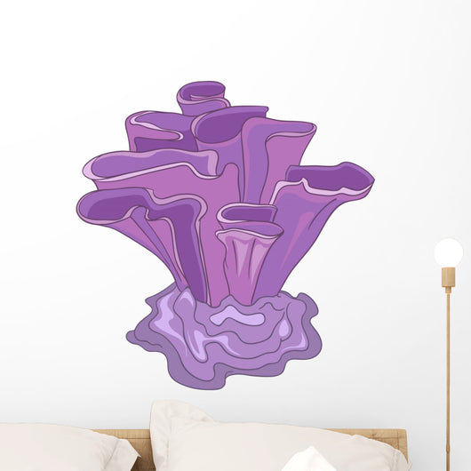 Cartoon Purple Ridge Alga Wall Decal