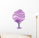 Purple Swirl Tree Illustration Wall Decal