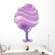 Purple Swirl Tree Illustration Wall Decal