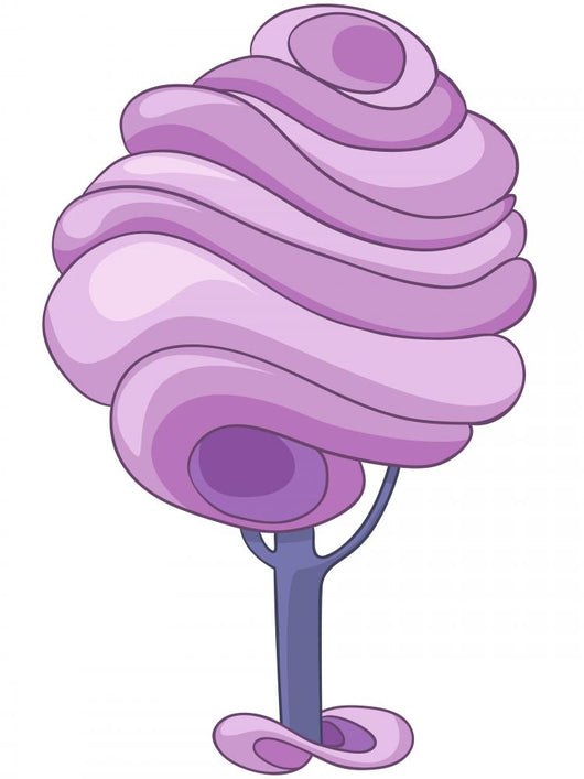 Purple Swirl Tree Illustration Wall Decal