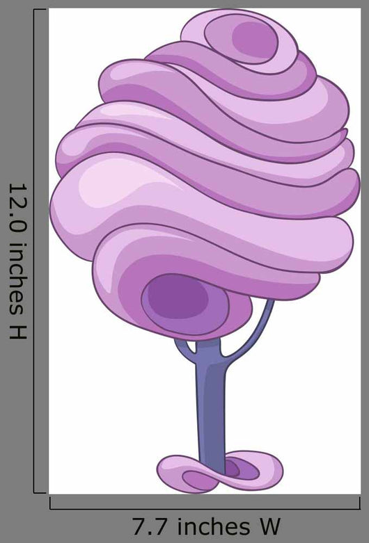 Purple Swirl Tree Illustration Wall Decal