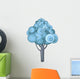 Blue Circles Tree Illustration Wall Decal