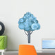 Blue Circles Tree Illustration Wall Decal