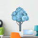 Blue Circles Tree Illustration Wall Decal