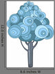Blue Circles Tree Illustration Wall Decal