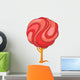 Pink Swirl Tree Illustration Wall Decal