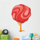 Pink Swirl Tree Illustration Wall Decal