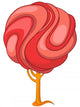 Pink Swirl Tree Illustration Wall Decal