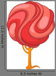 Pink Swirl Tree Illustration Wall Decal