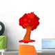 Red Tree Illustration Wall Decal