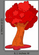 Red Tree Illustration Wall Decal
