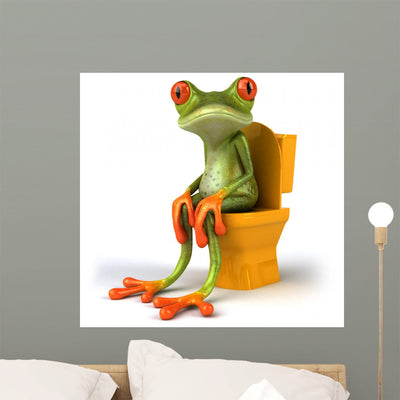 Frog And Wc Wall Decal shown on a wall
