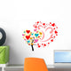 Vector Colorful Heart Tree Wall Decal