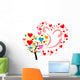Vector Colorful Heart Tree Wall Decal