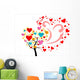Vector Colorful Heart Tree Wall Decal