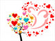 Vector Colorful Heart Tree Wall Decal