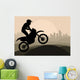 Motorbike Rider Skyscraper City Wall Decal
