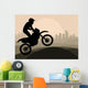 Motorbike Rider Skyscraper City Wall Decal