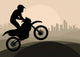 Motorbike Rider Skyscraper City Wall Decal
