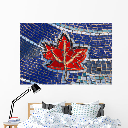 Mosaic Tile Maple Leaf Wall Decal