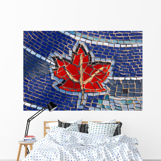Mosaic Tile Maple Leaf Wall Decal