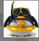 CG Penguin in a Duck Float Ring Wall Decal